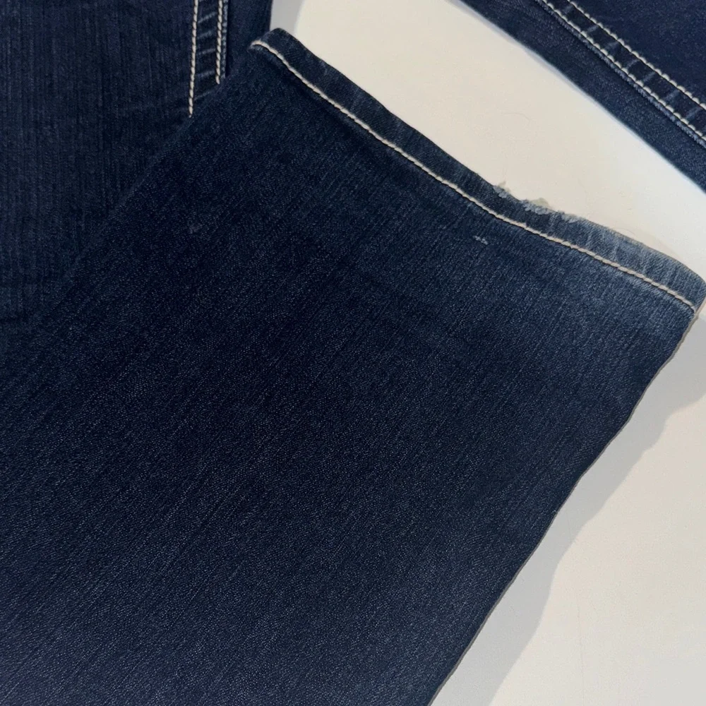 MISS ME Dark Indigo Easy Boot Cut‎ Jeans 29 Bedazzled Dark Blue Denim Rhinestone
